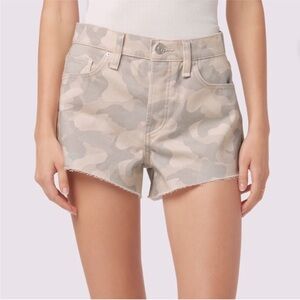 NWT Hudson Jeans Lori Hi Rise Short Peyote Camo 2 Women's 27 Button fly raw hem